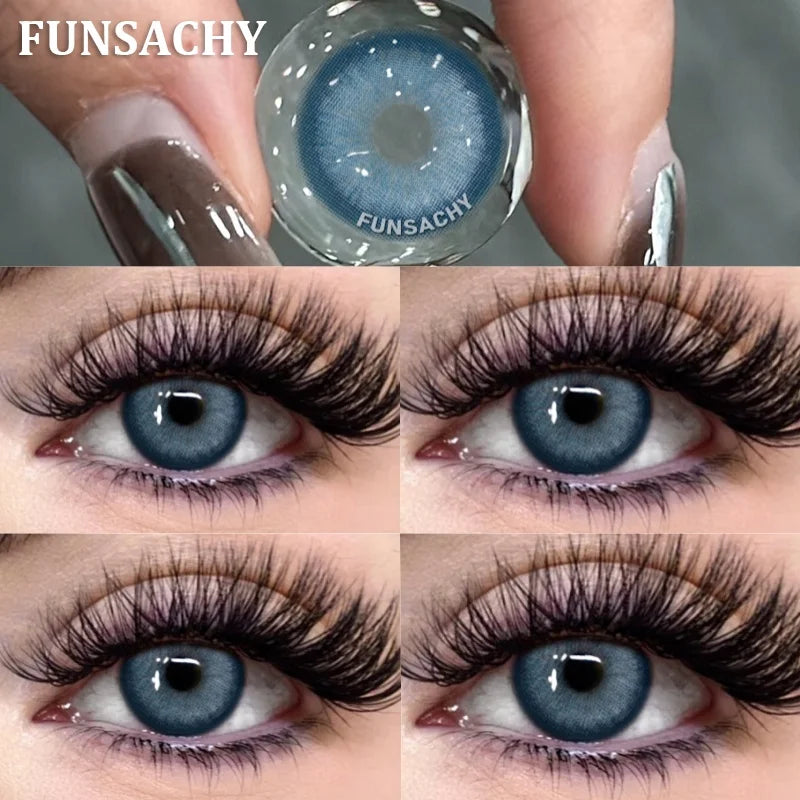 1 Pair Big Black Color Contact Lenses Natural Gray Lenses Blue Korean Eye Makeup Contacts Yearly Beauty Pupils Cosmetic