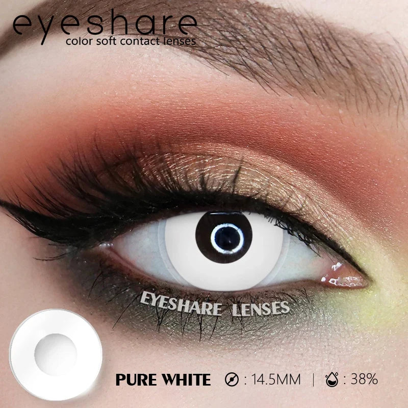 1pair Halloween Colored Contact Lenses Cosplay White Crazy Contact Lenses Anime Red Eye Lenses Blue Makeup Contact Lens