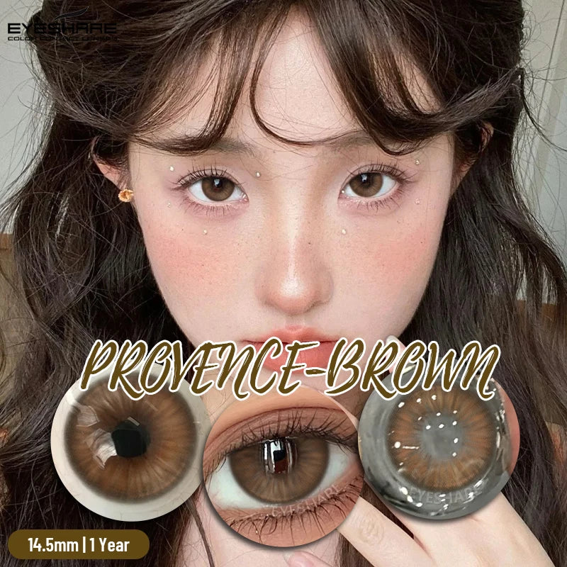 1 Pair Colorful Contact Lenses for Eyes Fashion Natural Gray Pupils Beauty Makeup Purple Color Lens Brown Eye Contacts