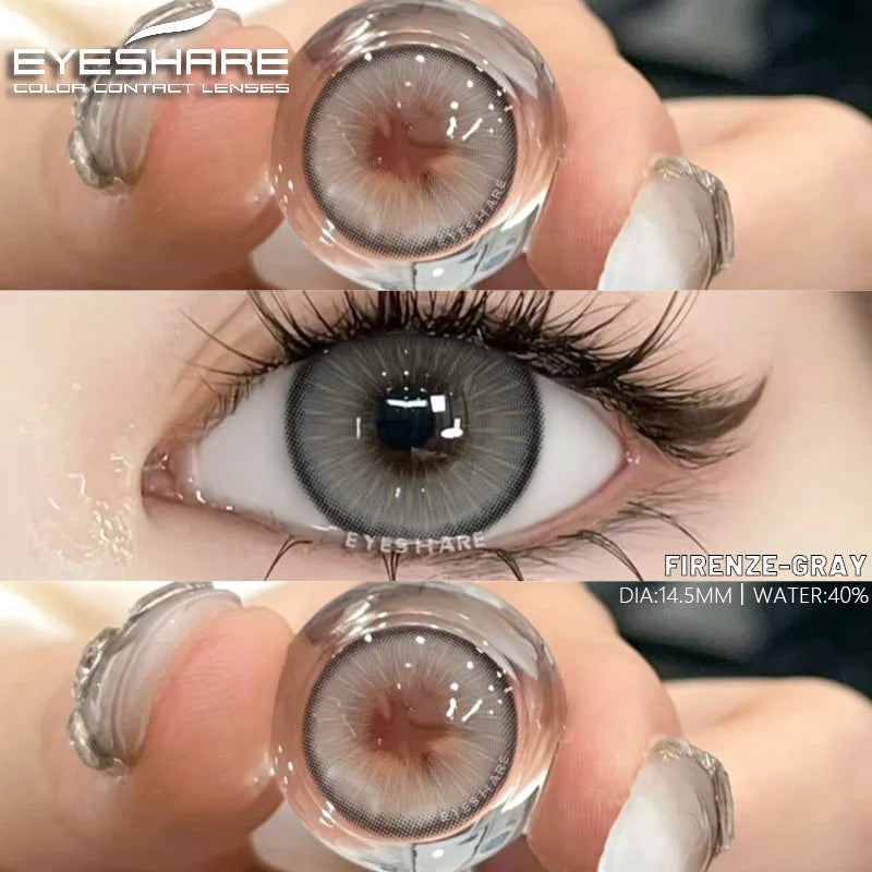 Ikeehome  2pcs Colorful Contact Lenses for Eyes Brown Lenses Colorcon Lenses Beauty Gray Eye Contacts Lens Yearly Blue Lenses