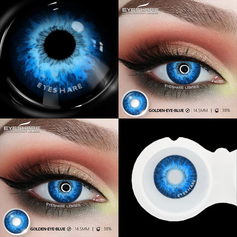 1pair Halloween Color Contact Lenses Cosplay Contact Lenses Anime Red Eye Lenses Blue Makeup Contact Lens Yellow Lenses