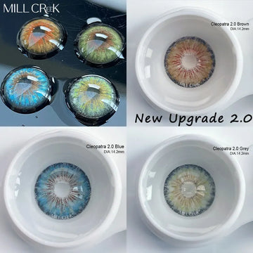 New 1pair Colored Contact Lenses for Eyes Blue Graduated Fashion Blue Eyes Lenses Yearly urban Gray Avatar Brown 2.0