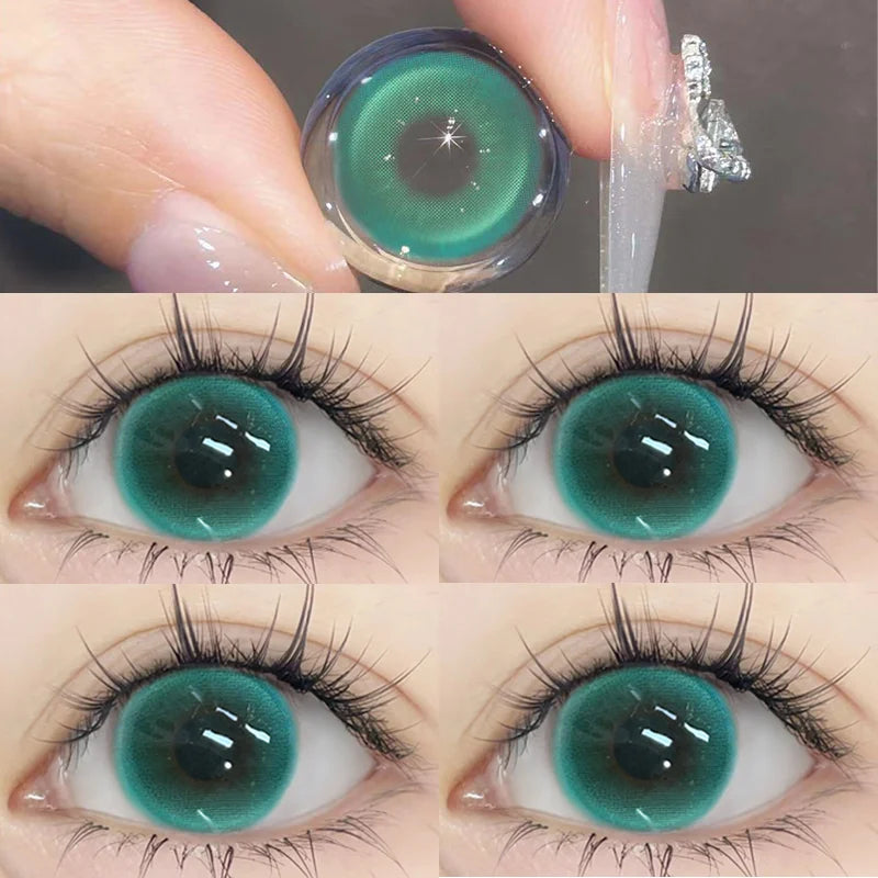 1Pair Color Contact Lenses with Myopia Green Lenses for Eye Gray Lenses Pink Contact Lenses Korean Lens Colorful Lens