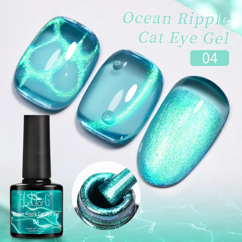 7.5ml Golden Gradient Cat Eye Nail Polish Gel Phototherapeutic Gel Soak Off Nail Magnetic Gel Polish Nail Art DlY