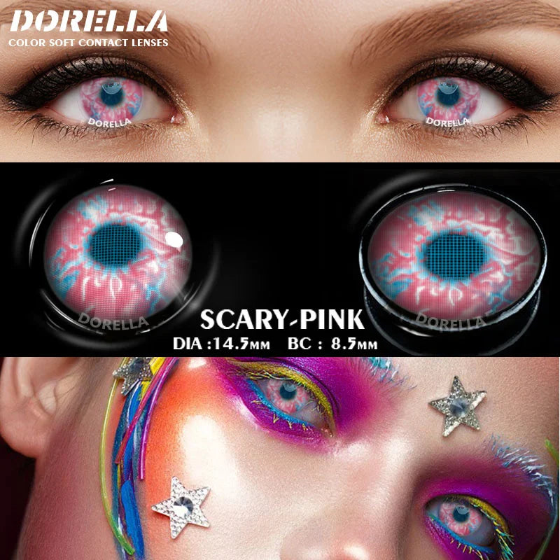 2pcs Cosplay Contact Lens Beautiful Pupils Eye Colorful Contact Lenses Yearly Halloween Colored Contact Lenses for Eyes