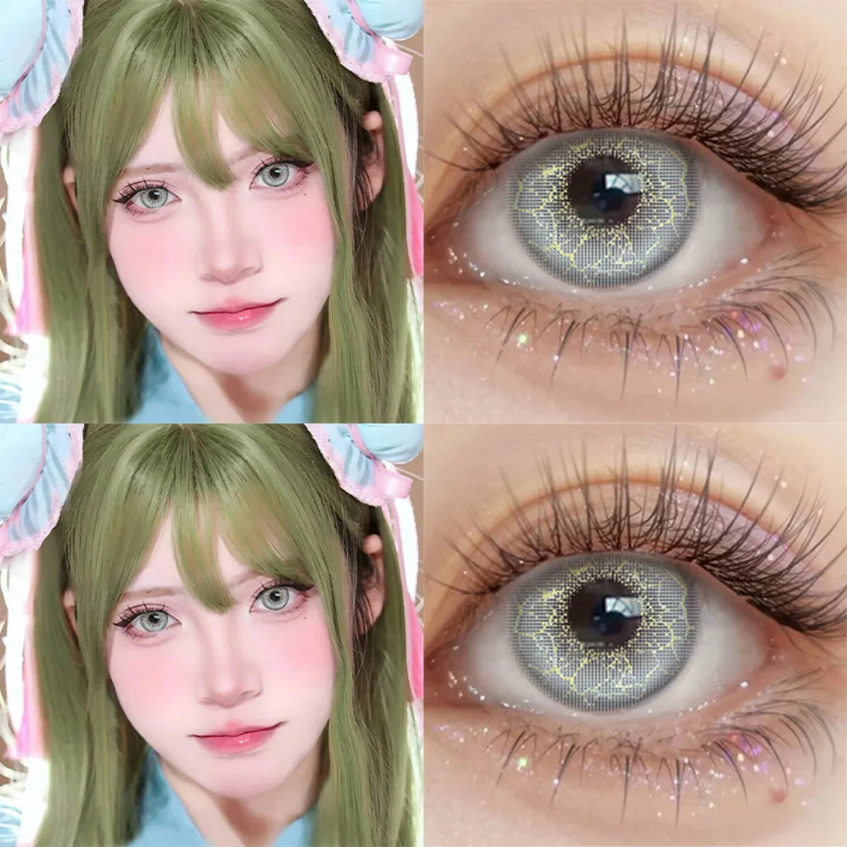 Anime Colored Contact Lenses Miku Cosplay Coloured Contact Lens Yearly Beauty Small Pupils Lens Pink Eye Lenses