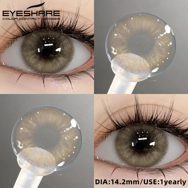 2pcs Natural Color Contact Lenses for Eyes Gray Lenses Colorcont Korean Lenses Yearly Beauty Brown Eye Contacts Lens