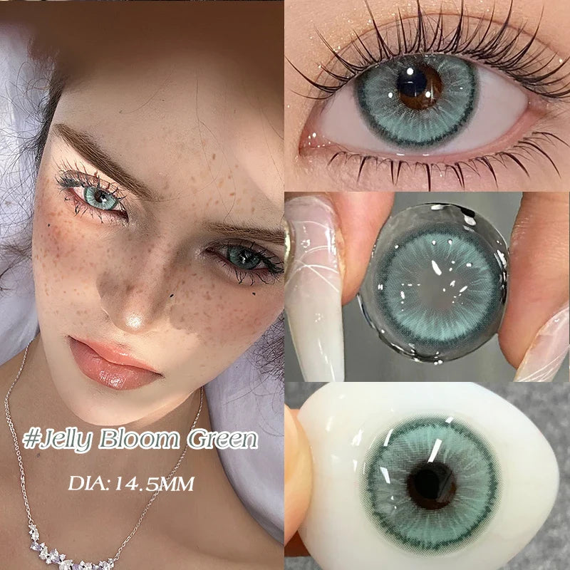 1 Pair 0~-8.00 Myopia Lenses Natural Brown Color Contact Lenses for Eyes with Degree Beauty Cosmetics High Quality Lens