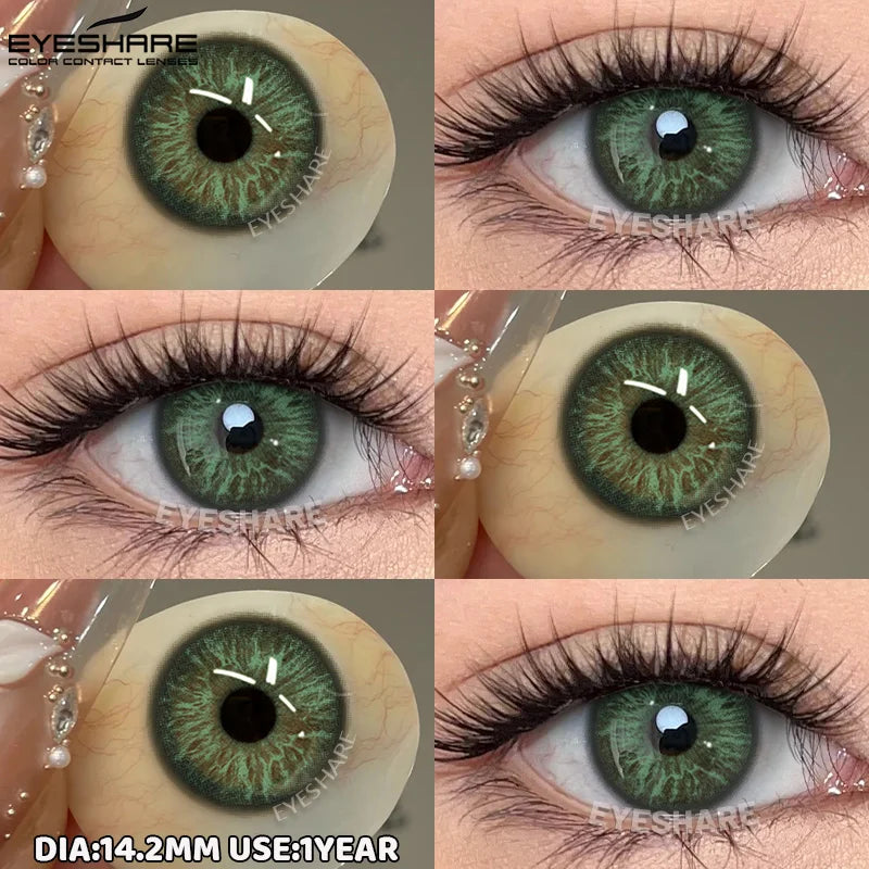 1pair/2pcs Blue Contact Lenses Color Contacts for Eyes Brown Eye Lenses Gray Lenses Yearly Cosmetic Makeup Eye Contacts