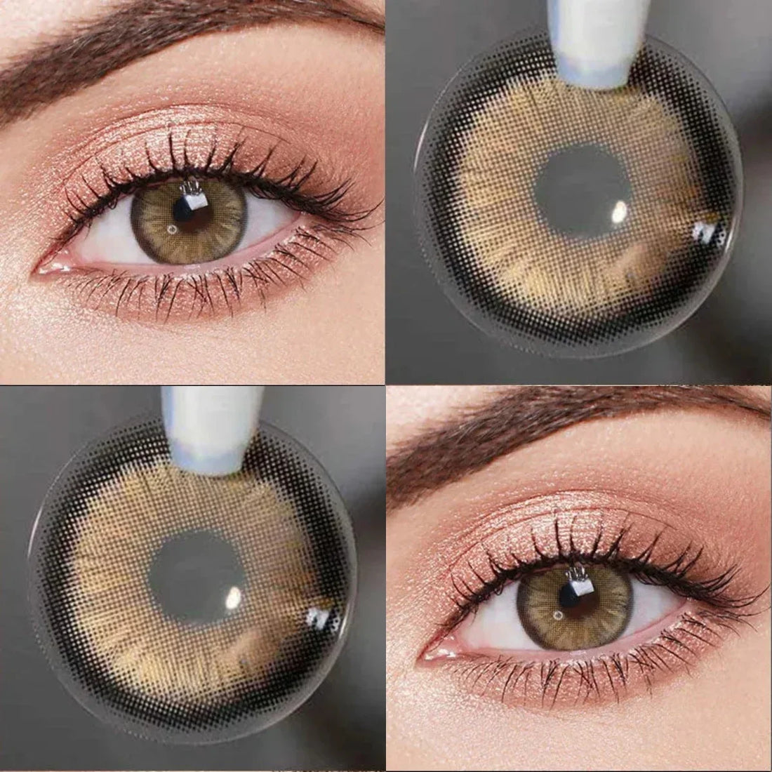 Natural Gray Colored Contact Lenses,  Soft Eye Lenses for Daily Wear, Office, Dating, Party, Travel & Beauty Makeup