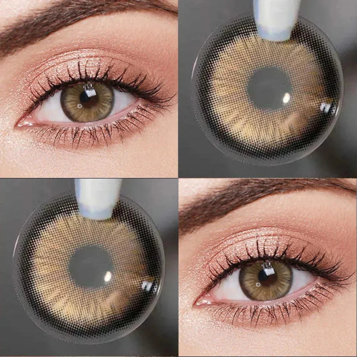 Natural Gray Colored Contact Lenses,  Soft Eye Lenses for Daily Wear, Office, Dating, Party, Travel & Beauty Makeup