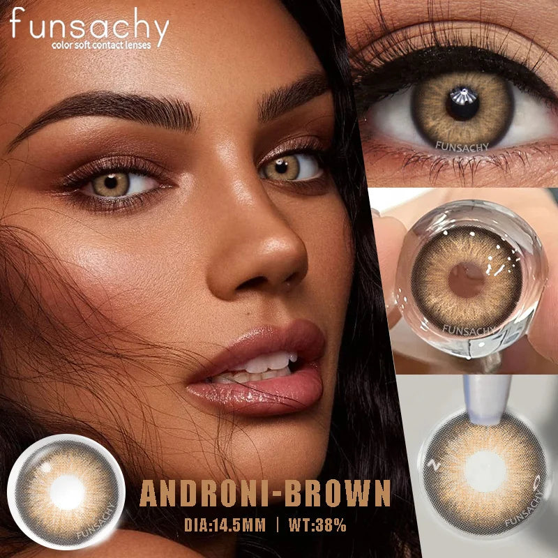 1pair Brown Colored Contact Lenses for Eyes Natural Brown Contact Eyes Lenses Color Lens Contacts Yearly Beauty Pupils