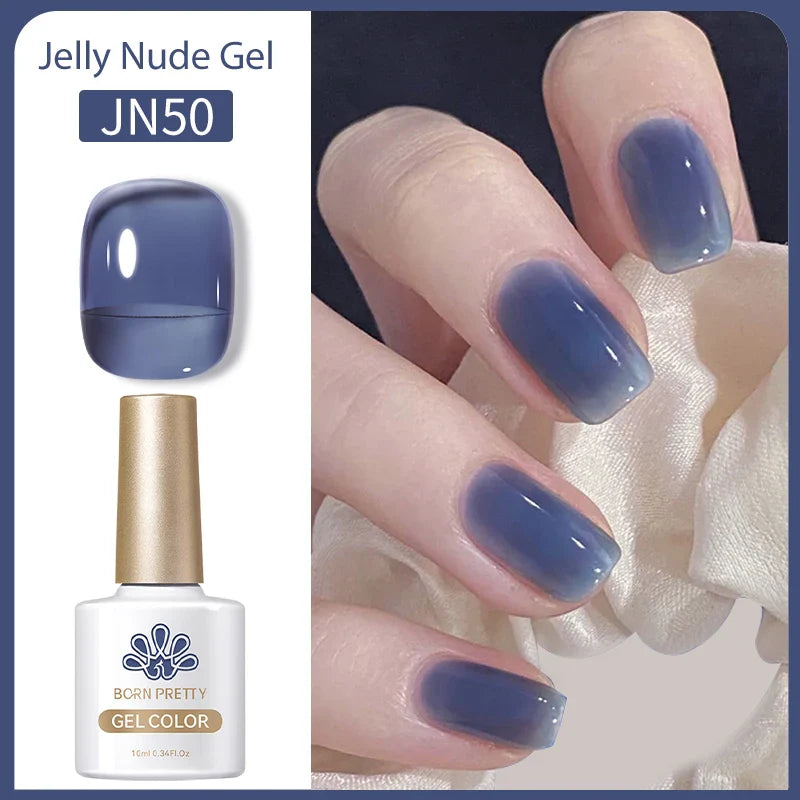 Transparen Gel Nail Polish Pink Jelly Nude Semi Transparent French Nail Camouflage UV Gel Varnish Soak Off Nail Art