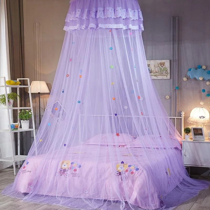 Princess Style round Top Mosquito Net Pink Absorbing Ceiling Student Dormitory Bed Curtain Single Double Freshman Condensation