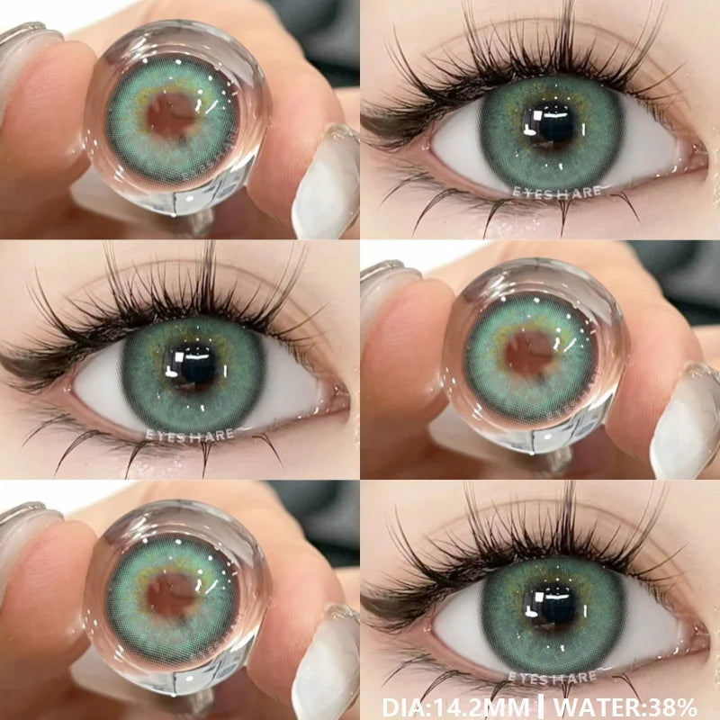 1Pair New Colored Contact Lenses for Eyes Natural Contact Lenses Blue Eye Lens Green Lenses Yearly Brown Eye Contacts