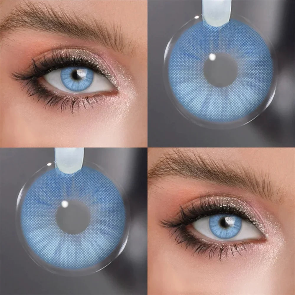Contacts Colored Contact Lenses Lens Cosmetic Natural Brown 2Pcs 12 Months 1 Year Yearly Use