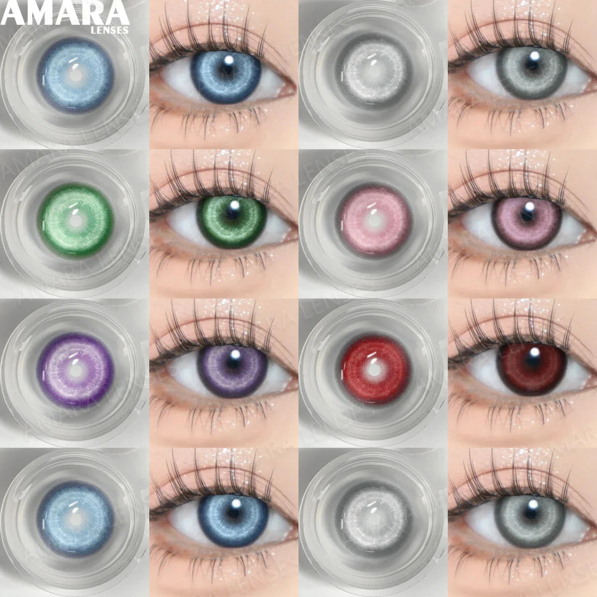 Helloween Hot Selling 2pcs Colored Contact Lenses Green Eye Lens Yearly Cosplay Blue Makeup cosplay Anime Accessories