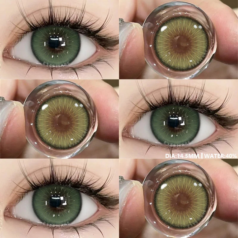 1Pair New Color Contact Lenses for Eyes Cosmetic High Quality Blue Lenses Green Contact Fashion Cosmetic Eye Contacts