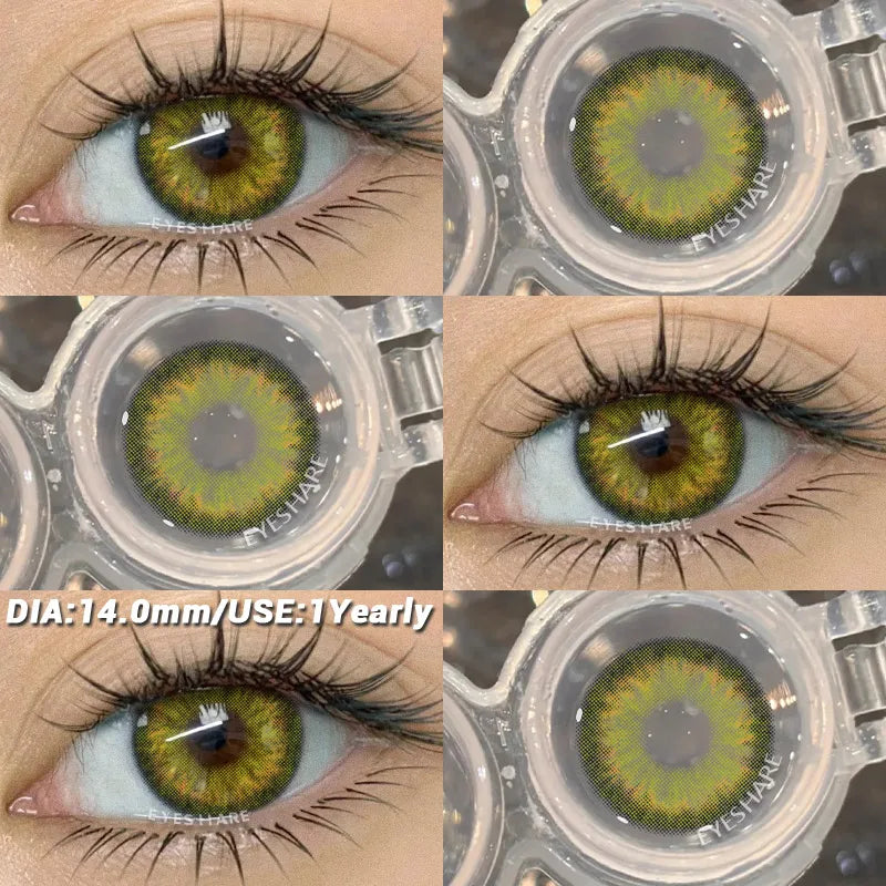 2Pcs Color Contact Lenses for Eyes Natural Gray Contacts Cosmetic Green Eye Color Lens Gray Lenses Blue Contact Lenses