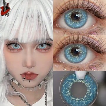 2 Pairs 6 Months Disposable Colored Contact Lenses Green Anime Cosplay Soft Contacts Lenses for Daily Party Eye Beauty