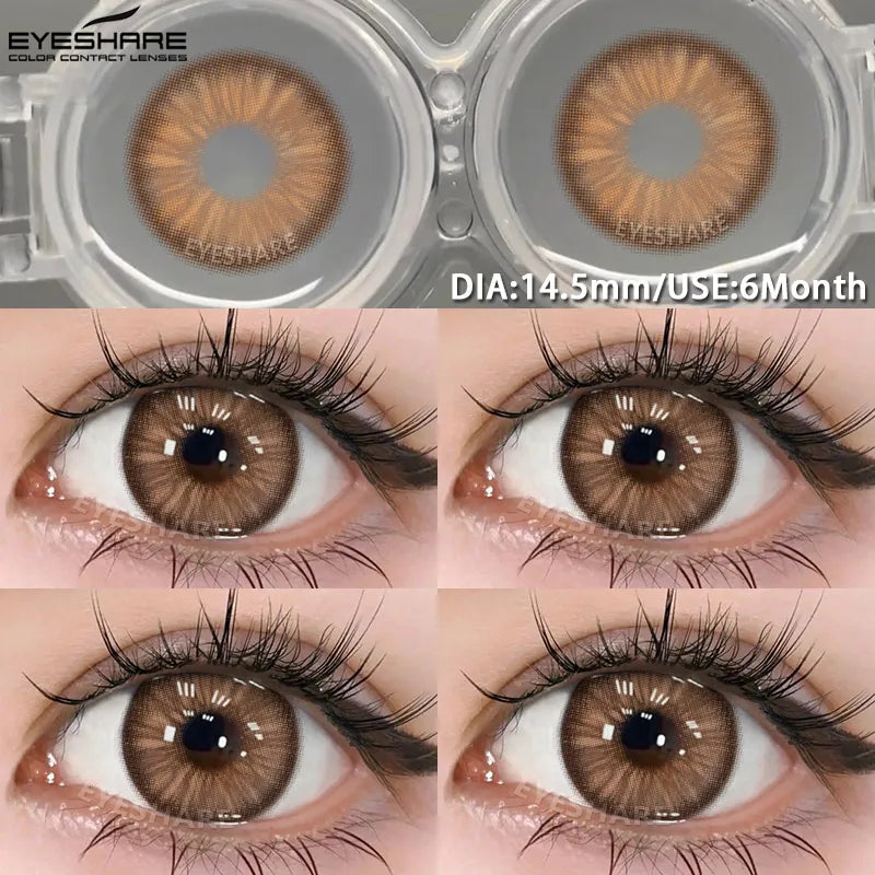 1pair Blue Contact Lenses For Eyes Korean Cute Lens Eye Makeup Pupil Brown Softlenses Women's color contact lenses