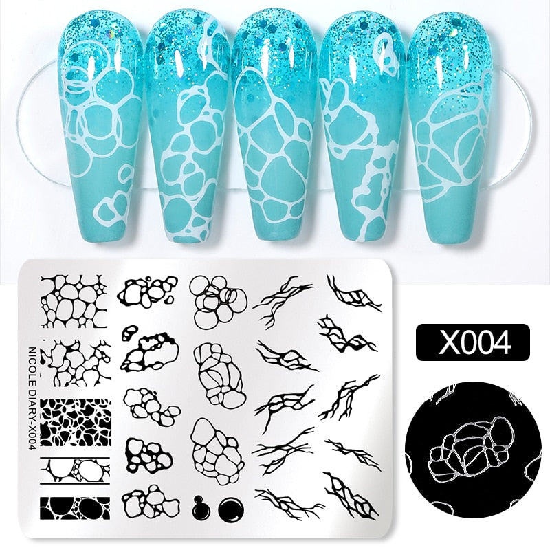 Halloween Series Nail Art Stamping Plates Snake Butterfly Designs Nail Polish Flower Printing Stamp Template Tools