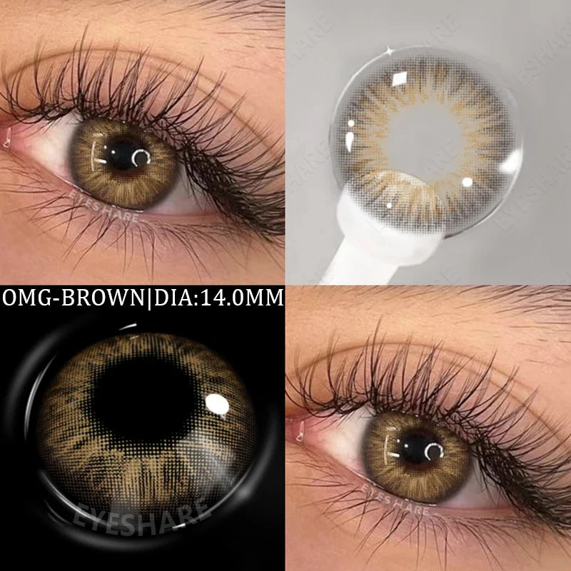 1 Pair Color Contact Lenses for Eyes Color Eye Lens Blue Eye Lenses Brown Lenses Gray Pupils Lens Yearly Green Contacts