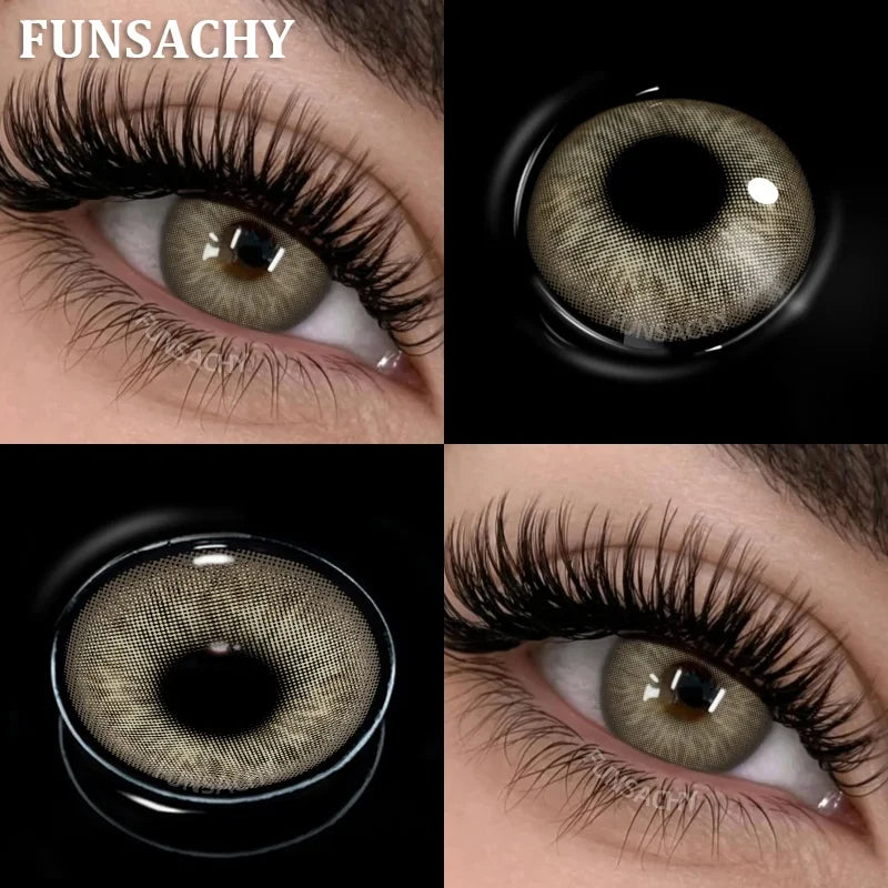 New Contact Lenses Natural Brown Eye Makeup Contacts Grey Color Lens Korean Softlens Yearly Cosmetics for Women