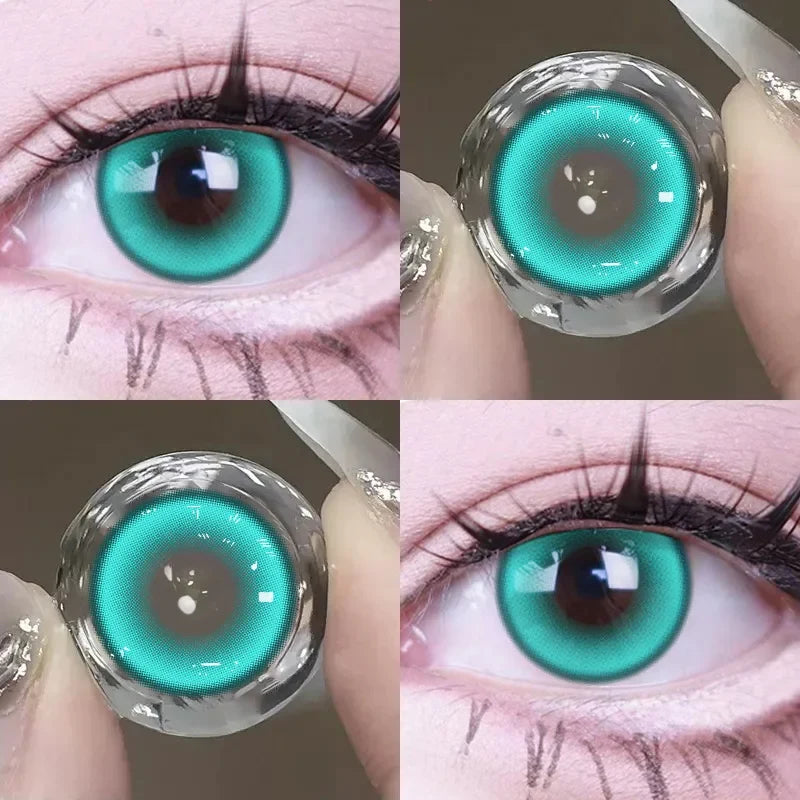 2pcs Color Contact Lenses Anime Golden Yellow Purple Pupil 6months Halloween Cute Eye Circle Lens 14.2mm