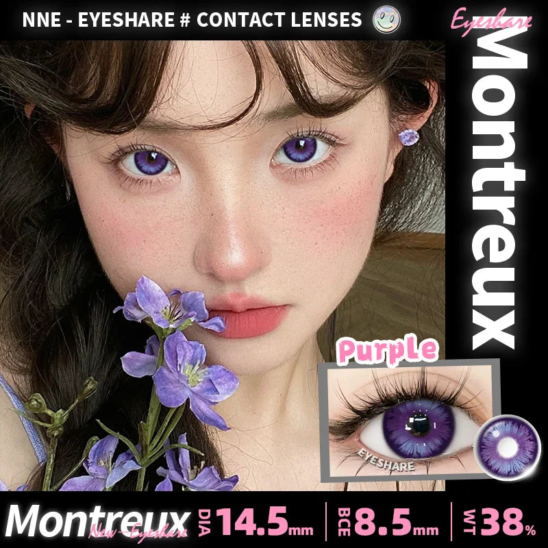 1 Pair Purple Lenses for Eyes Color Contacts Lens Anime Pink Lenses Blue Pupils for Eyes Y2K Lenses for Natural Eyes