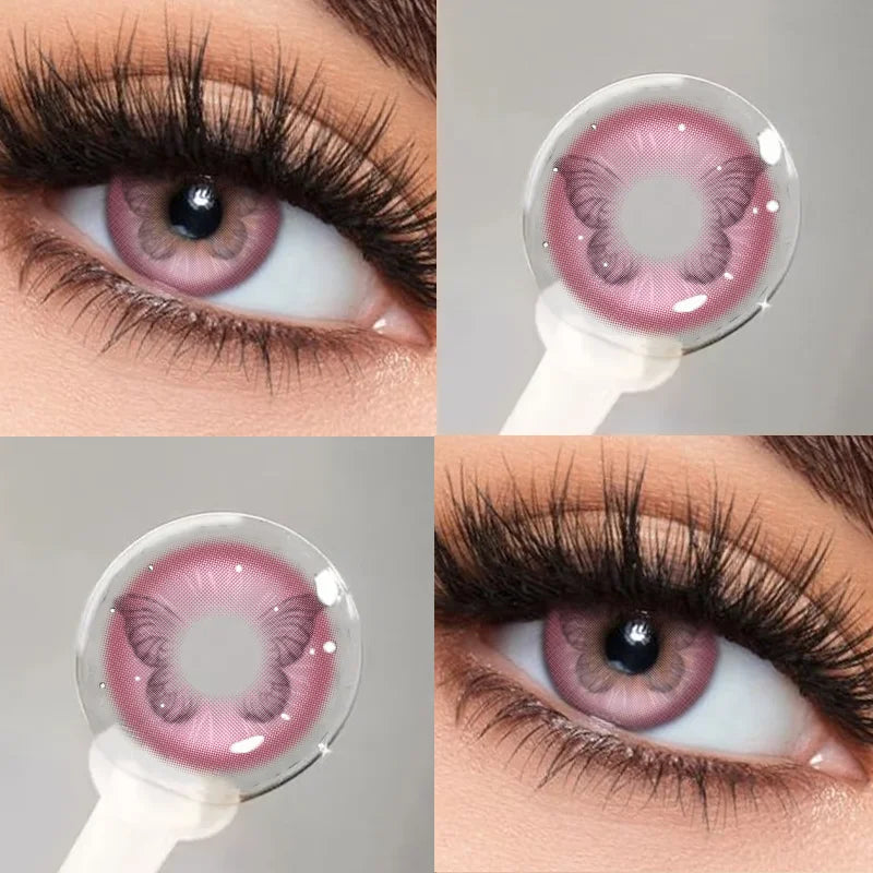 1Pair Purple Color Pupils Anime Contact Lenses with Degree Cosplay Accessories Color Korean Lens Beauty Fast Shipping