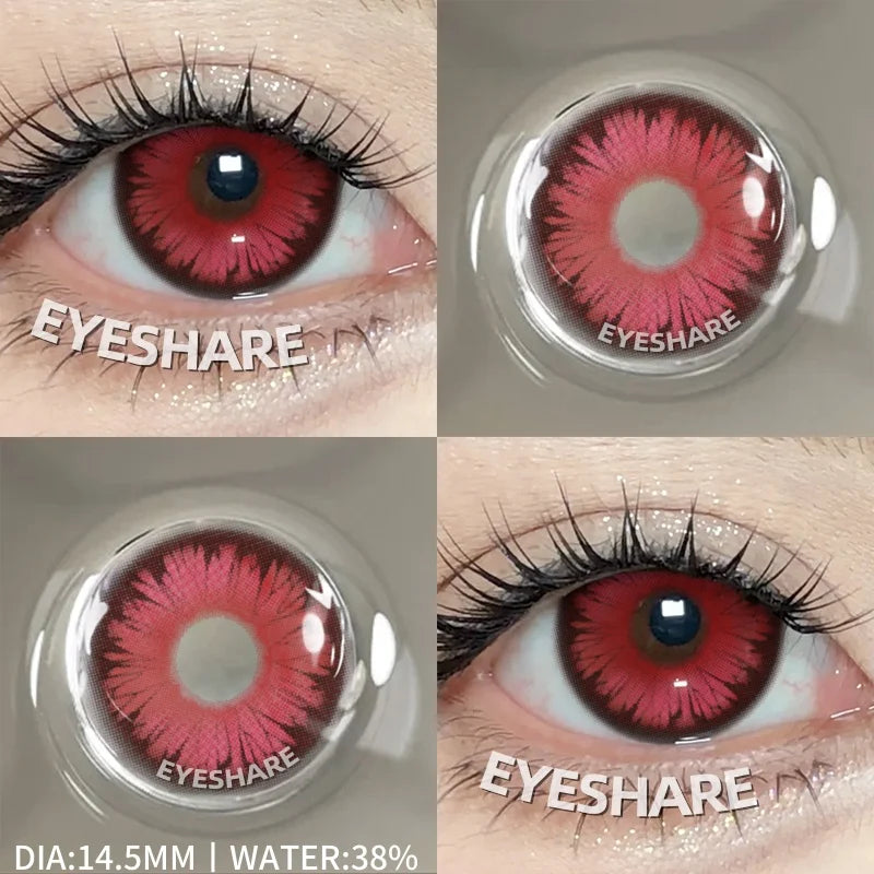 Colored Contact Lenses for Cosplay 2pcs Eyes Makeup Yearly Anime Fashion Purple Lenses Red Contact Lenses Pink Contacts