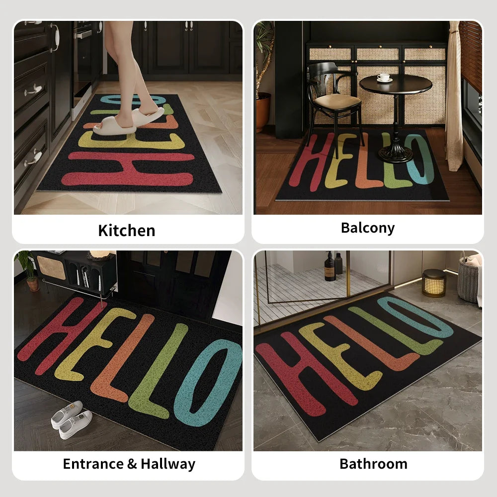 Multi-Style Welcome Door Mat Non-slip Dirt Trapper Absorbent Pad for Home Entryway Front Door & Living Room Decor