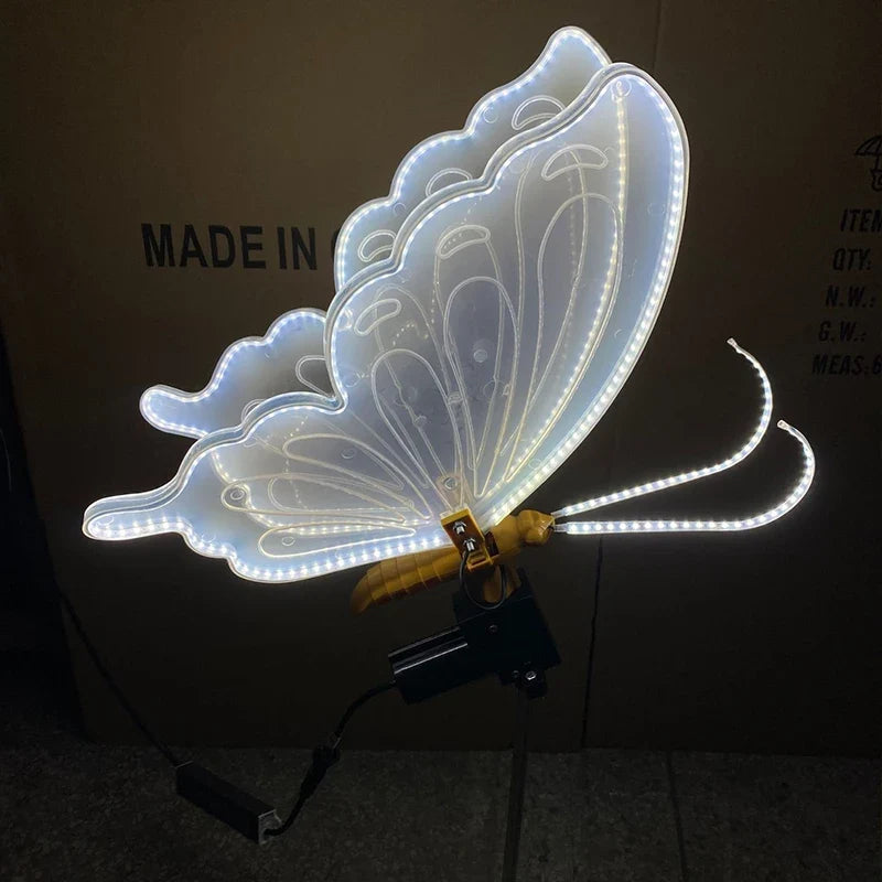 40cm 60cm of LED Outdoor Simulation Dynamic Static Butterfly Lights Holiday Party Decorations Butterflies Dynamic Insect Lights