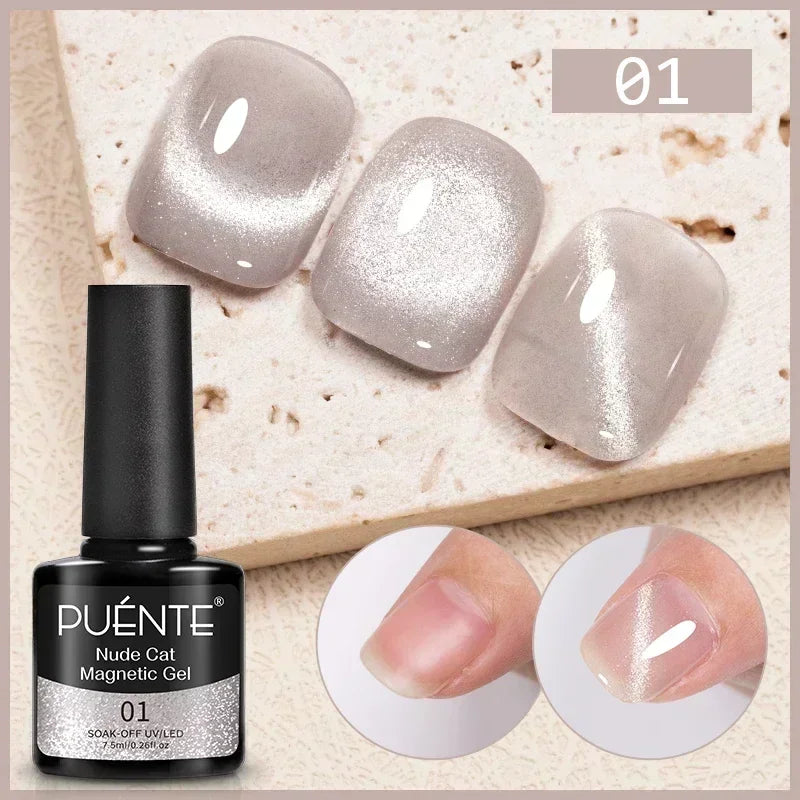 7.5ML Amber Moonlight Cat Magnetic Gel Nail Polish WaterLight Cat Eye Gel Soak Off Semi-Permanent Nail Art Varnish For Manicure