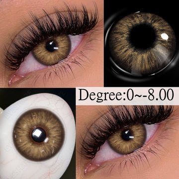 1Pair Brown Eye Lenses Color Contact Lenses for Eyes Lenses with Diopter Myopia Eyes Contacts Lens Fashion Gray Lenses