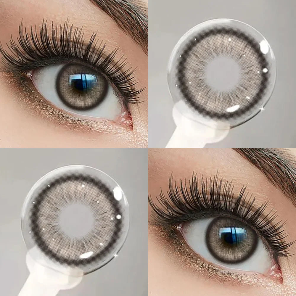 2PCS 1Year Contact Lenses for Eyes Natural Beauty Pupils Eyes Lenses Korean Brown Contacts Fashion Green Pupil Lenses