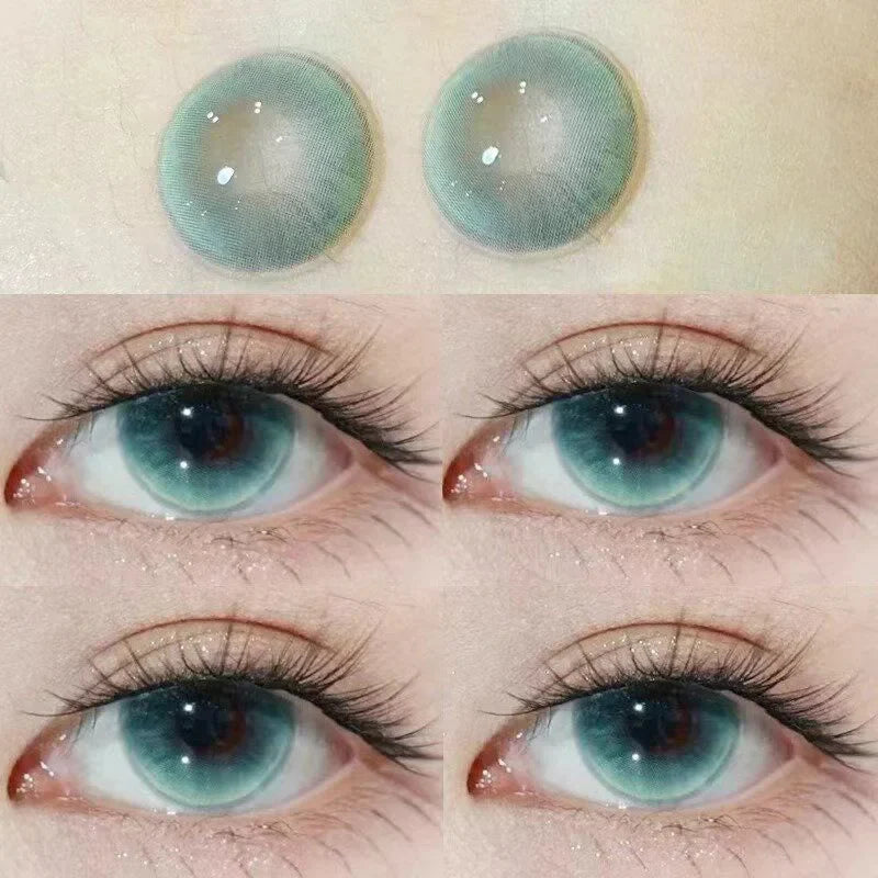 Blue Myopia Contact Lenses for Eyes Color Lenses Cosplay Natural Pupil Beauty Cosmetic Blue Contacts Yearly 2pcs/pair