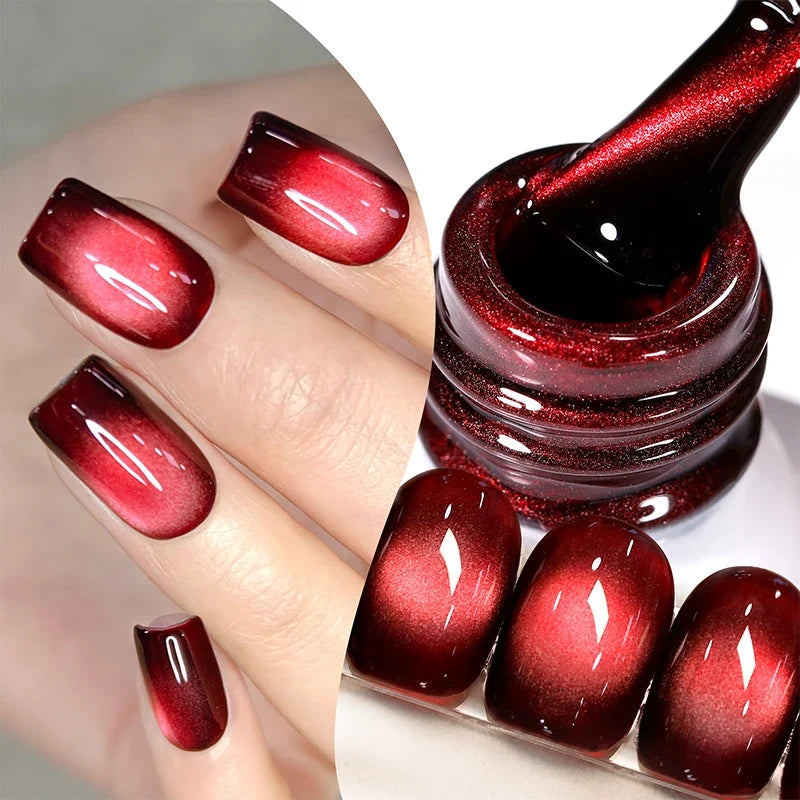 10ml Only Green Glass Bead Cat Magnetic Gel Nail Polish Guava Soda Grape Iced Crystal Salon Soak Off Gel Manicure