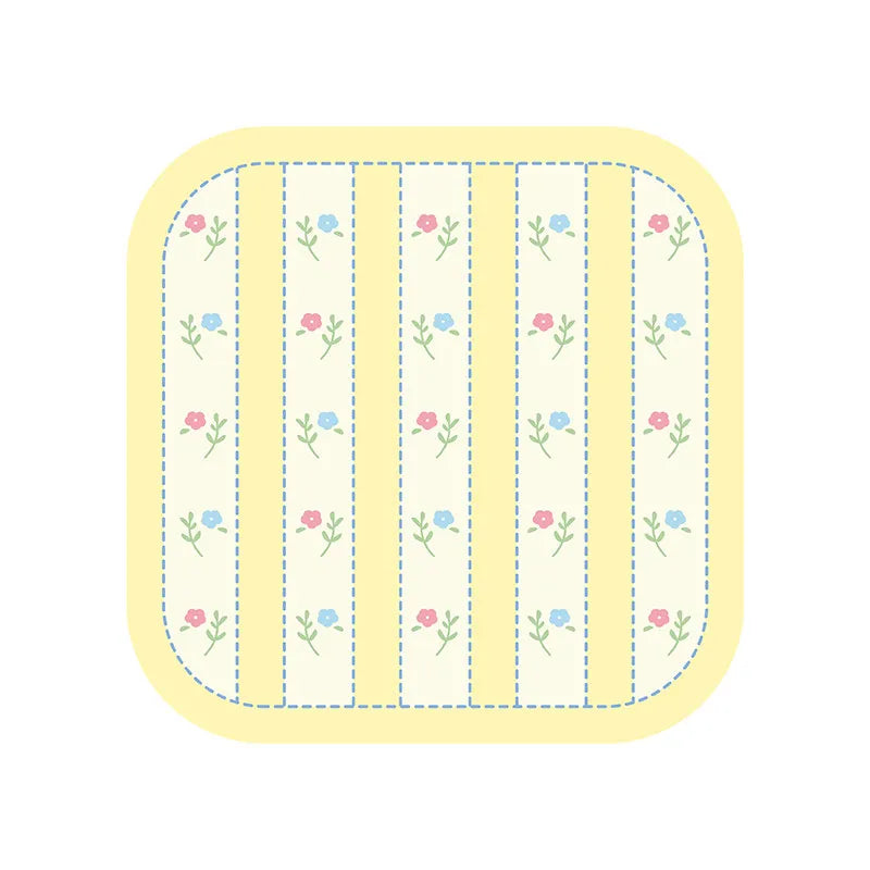 Sweet Korean Style Floral Table Mat Absorbent Non-Slip Heat Insulated Pad Lightweight Bowl Cup Coaster Girls Room Home Gift