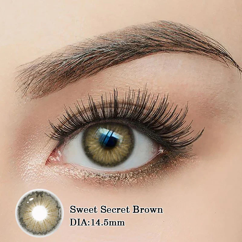 1pair New Colored Contact Lenses with Degree Blue Fashion Green Iris Series Lenses Yearly urban Gray  Make Up Yearly