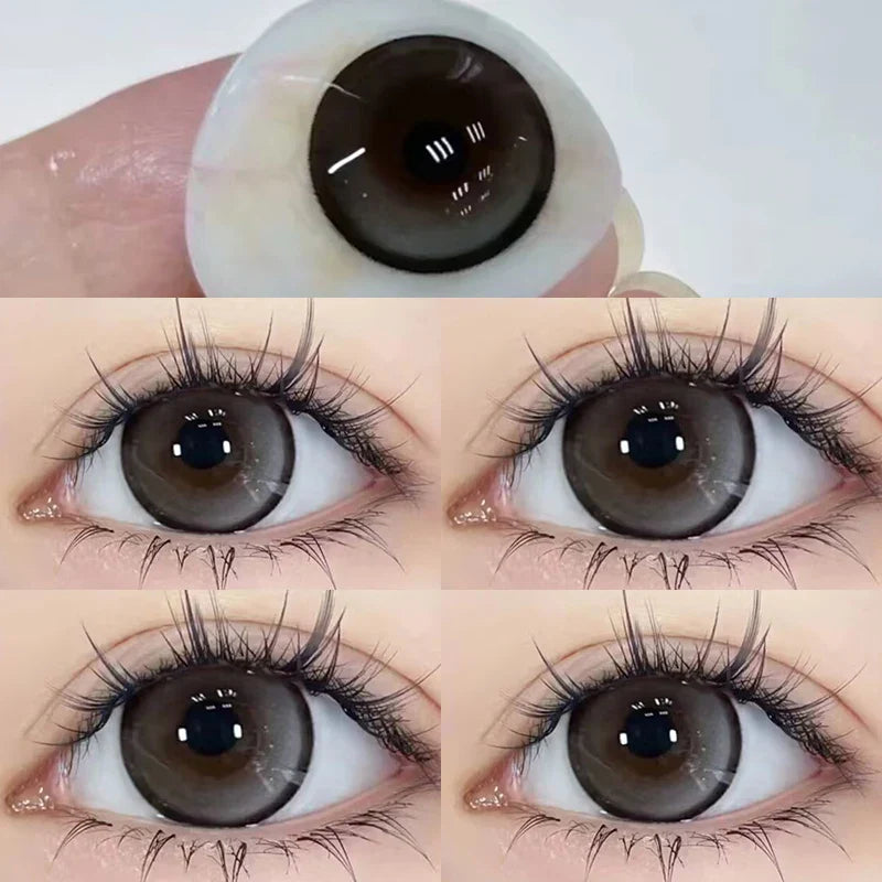 Black Large Diameter Color Contact Lenses Men 1pair/2pcs Color Cosmetics Fashion Accessories with Diopter Prescription Lenses
