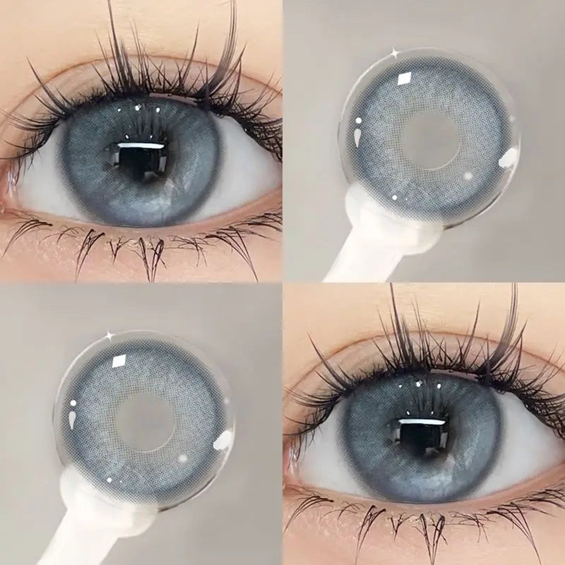 2pcs Korea Nature Fashion Colored Contact Lenses with Myopia Diopter Eyes Blue Eye Lenses Beauty Pupil New Fast Shipp