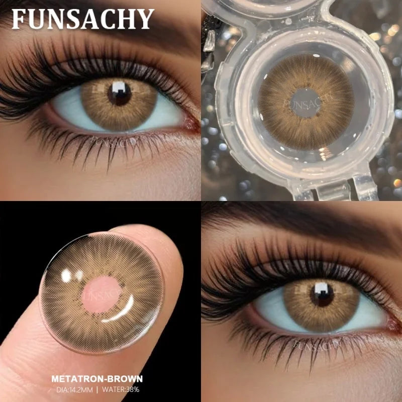 1 Pair New Color Contact Lenses Beautiful Pupil Fashion Soft Brown Black Small Diameter for Eye Grey Lenses for Student