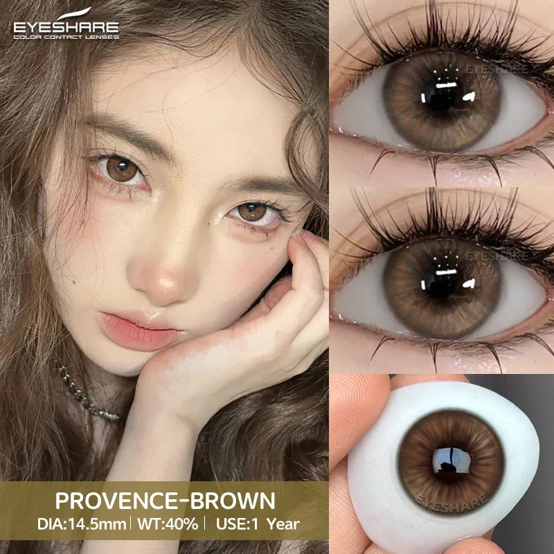 1 Pair Natural Brown Color Contact Lenses for Eyes Blue Eye Contacts Green Fashion Lenses Yearly Gray Colored Lenses