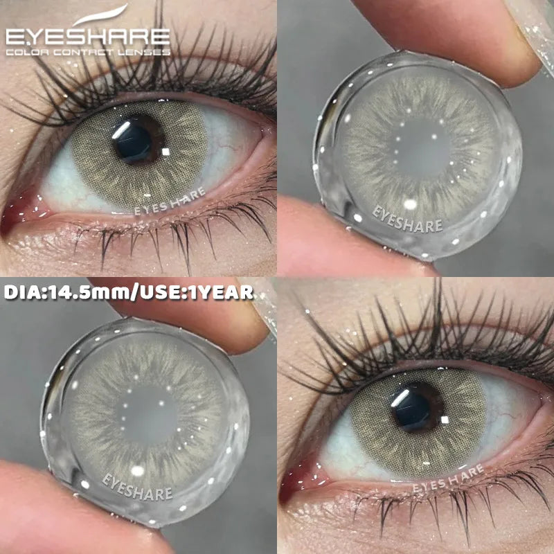 1 Pair Colorful Contact Lenses for Eyes Fashion Natural Gray Pupils Beauty Makeup Purple Color Lens Brown Eye Contacts