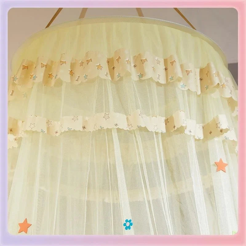 Princess Style round Top Mosquito Net Pink Absorbing Ceiling Student Dormitory Bed Curtain Single Double Freshman Condensation