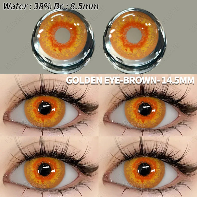 Cosplay Color Contact Lenses Halloween Contact Lenses for Eyes 2pcs Blue Color Contacts Anime Accessories Yellow Lenses