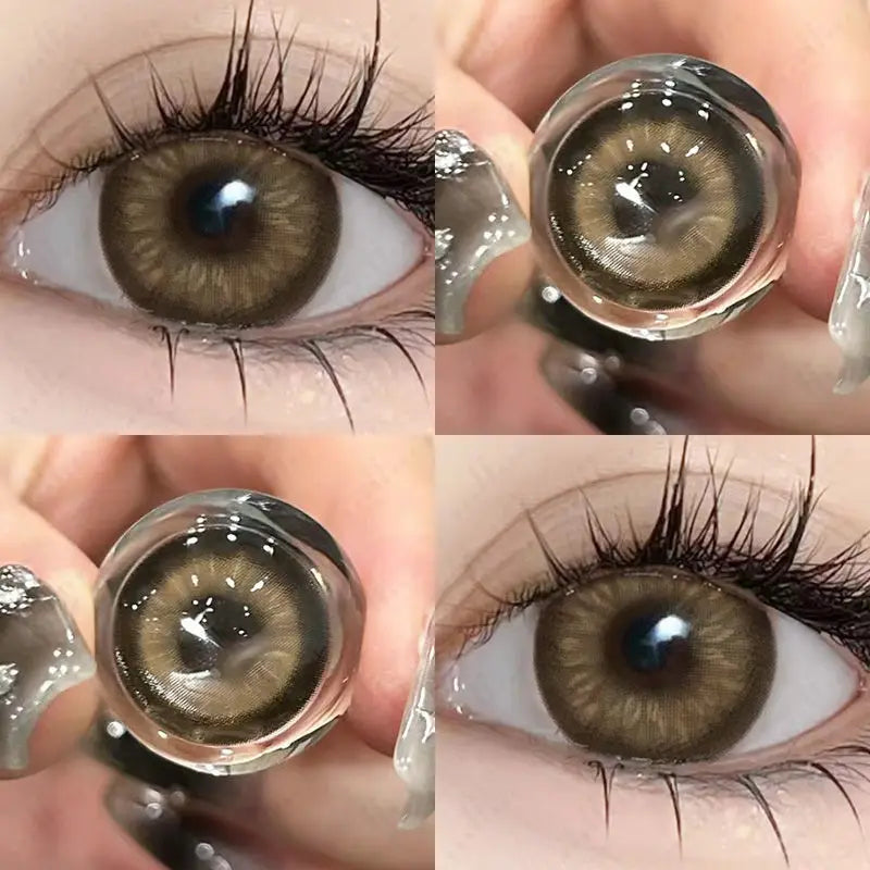 1 Pair Korean Lenses Colored Contact Lenses with Degree Myopia High Quality Brown Eyes Natural Lenses