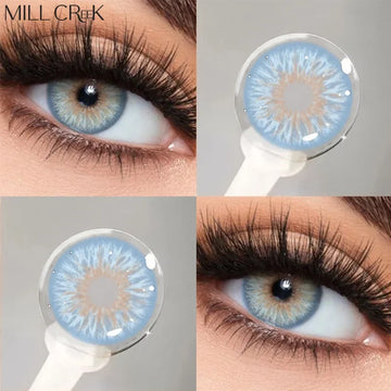 2PCS Colored Contact Lenses for Eyes Natural Blue Contact Lens Brown Pupils Fashion Lenses Eyes Makeup Beauty Yearly